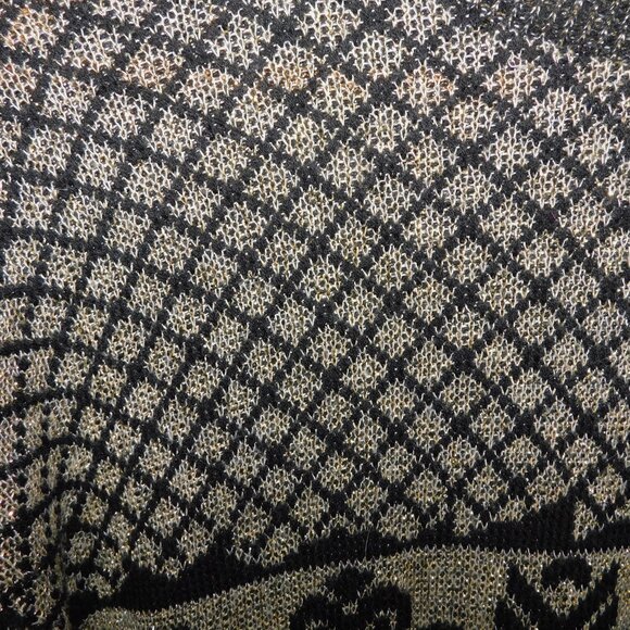 Vintage Separate Scene Womens L Black Gold Metallic Pullover Knit Sweater Retro - Picture 14 of 16